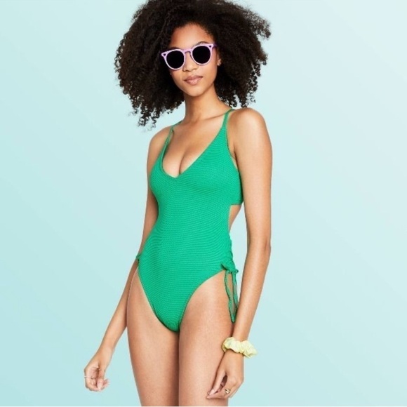 STONEY CLOVER LANE x Target green one piece swimsuit Size: M - Picture 3 of 13